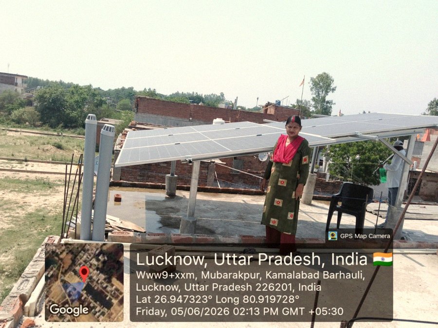 Solar panel installation, Lucknow